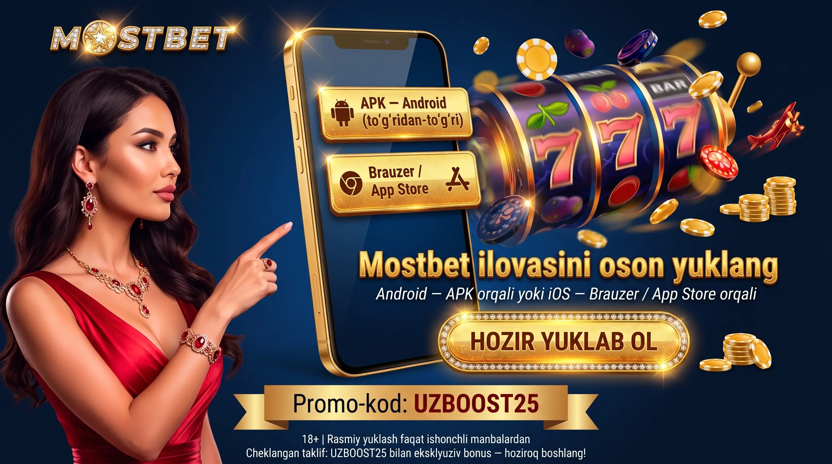Mostbet mobil ilovasi Android APK va iOS o'rnatish