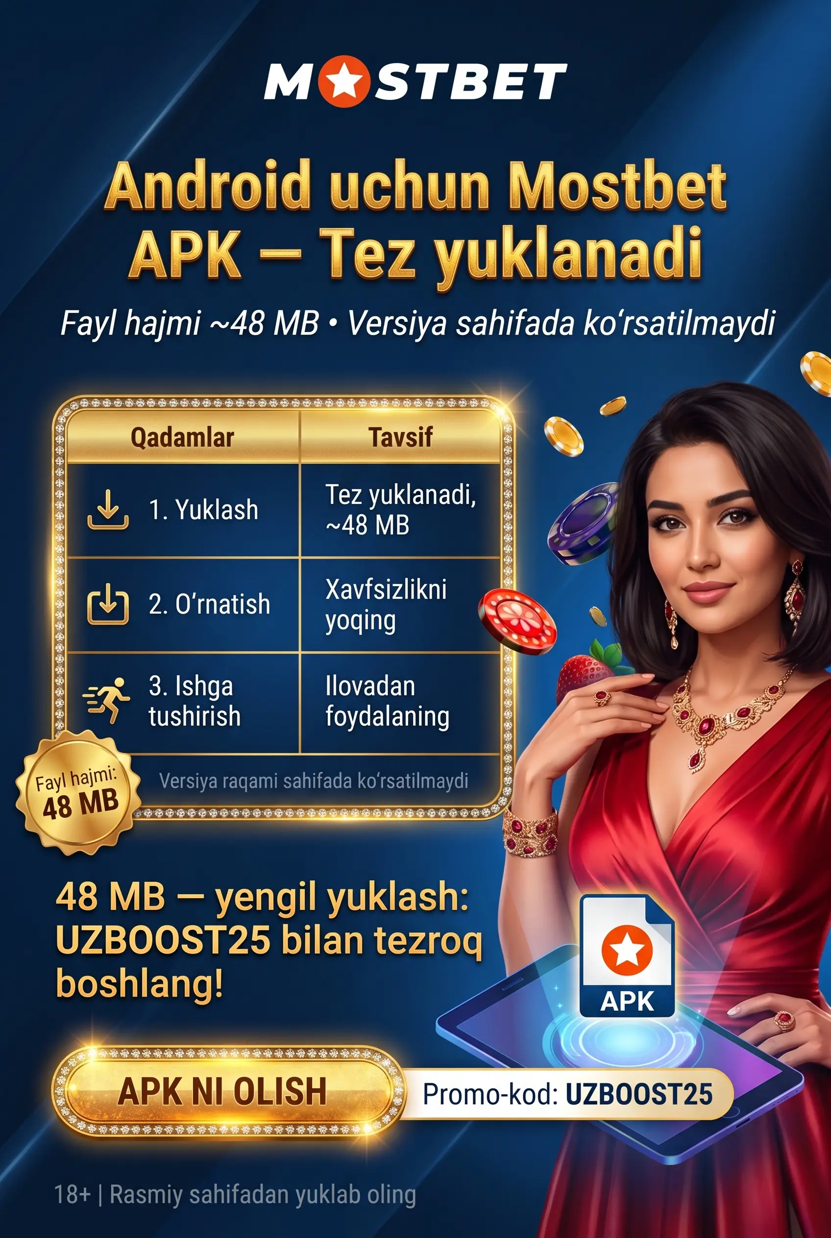 Mostbet APK faylini Android qurilmaga yuklab olish
