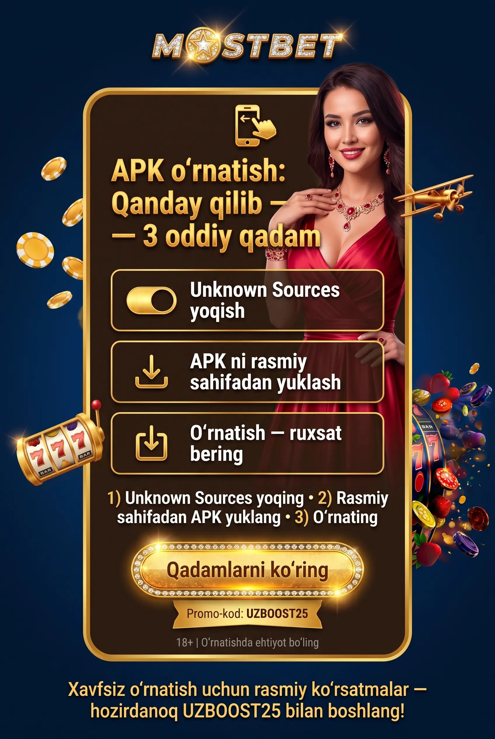 Noma'lum manbalar sozlamasini Android qurilmada yoqish