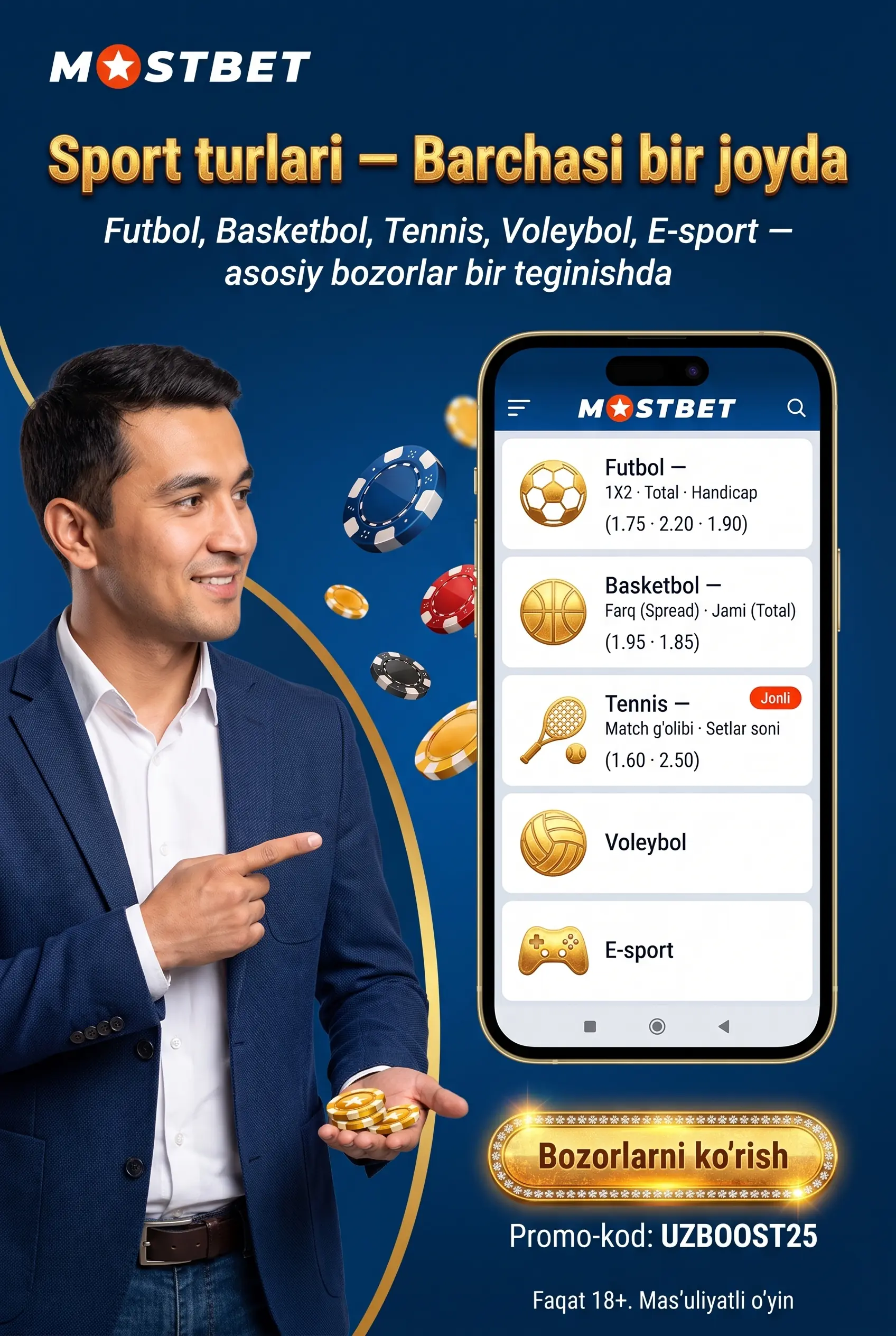 Mostbet'dagi Sport Turlari