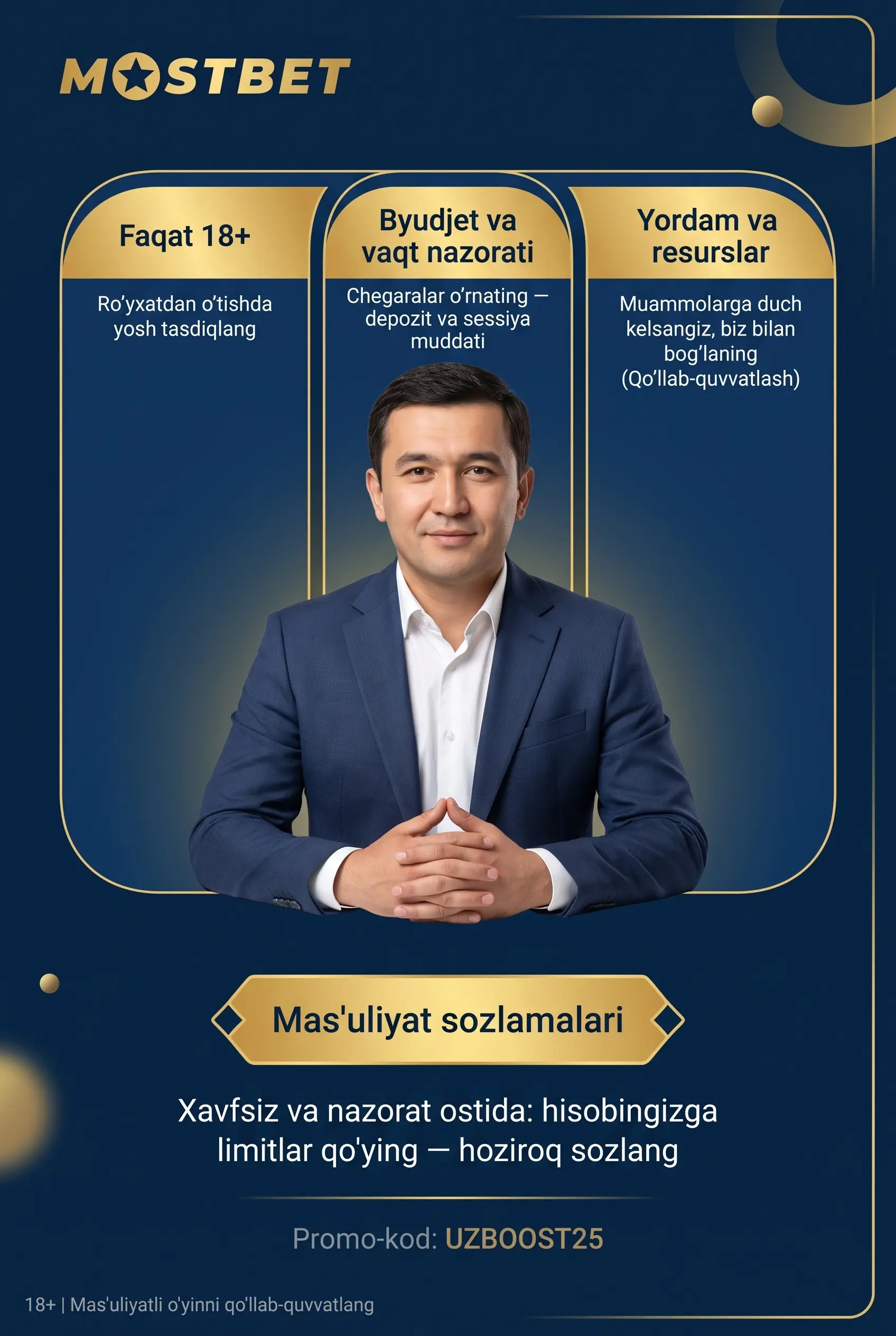 Responsible Gaming bo'yicha mas'uliyatli o'yin eslatmasi